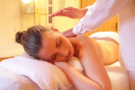 female being massaged
